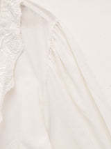 コットンレース パフスリーブ 長袖ブラウス