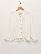 レースカラー 長袖ブラウス