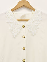 レースカラー 長袖ブラウス