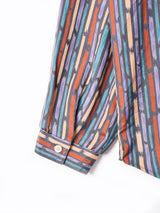 総柄 リボンタイ 長袖ブラウス