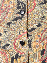 総柄 オープンカラー 長袖シャツ