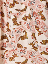 総柄 長袖 シルクシャツ