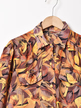 フランス製 総柄 パスリーブ 長袖ブラウス