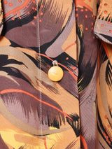 フランス製 総柄 パスリーブ 長袖ブラウス