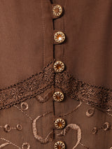 イタリア製 刺繍 レース シアー 長袖ブラウス