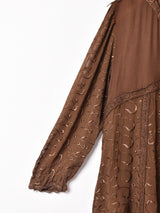 イタリア製 刺繍 レース シアー 長袖ブラウス