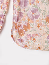 花柄 リボンタイ 長袖ブラウス