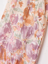 花柄 リボンタイ 長袖ブラウス