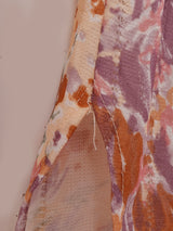 花柄 リボンタイ 長袖ブラウス