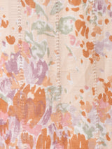 花柄 リボンタイ 長袖ブラウス