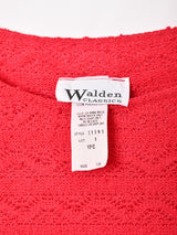 アメリカ製 ベルト付き 透かし編み 長袖ワンピース