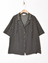 ドット オープンカラー 半袖シャツ