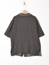 ドット オープンカラー 半袖シャツ