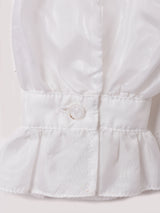 フリルカラー リボンタイ 長袖ブラウス