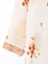 刺繍 花柄 長袖ワンピース