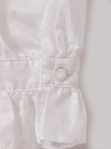 フリルカラー リボンタイ 長袖ブラウス