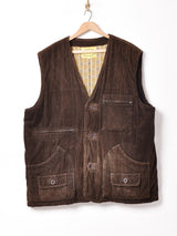 中綿入り コーデュロイ ハンティングベスト