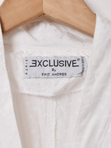 フランス製 織柄 パフスリーブ 長袖ブラウス