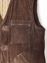 中綿入り コーデュロイ ハンティングベスト