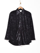 長袖 ベロアシャツ