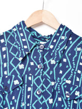 イングランド製 総柄 長袖シャツワンピース