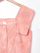 総柄 ビッグポケット スリーブレスワンピース