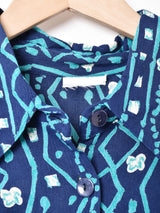 イングランド製 総柄 長袖シャツワンピース