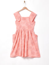 総柄 ビッグポケット スリーブレスワンピース