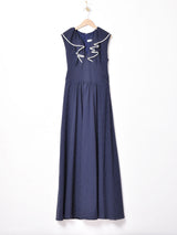 ドット柄 スリーブレスワンピース