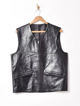 ジップアップ レザーベスト