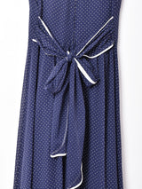 ドット柄 スリーブレスワンピース