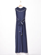 ドット柄 スリーブレスワンピース