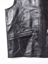 ジップアップ レザーベスト