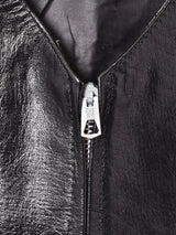 ジップアップ レザーベスト