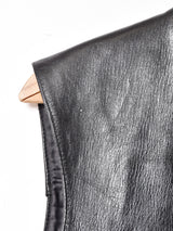 ジップアップ レザーベスト