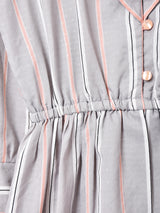 ストライプ 長袖ワンピース