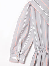 ストライプ 長袖ワンピース