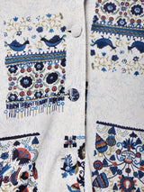 総柄 長袖 オープンカラーワンピース