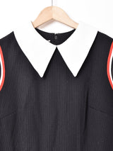 70's スリーブレス ボーダーワンピース