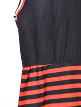 70's スリーブレス ボーダーワンピース