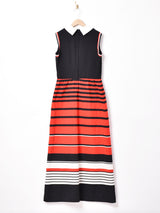 70's スリーブレス ボーダーワンピース