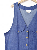 アメリカ製 ベルト付き デニム スリーブレスワンピース