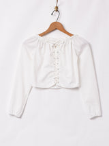 レースアップ クロップドトップス