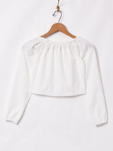 レースアップ クロップドトップス