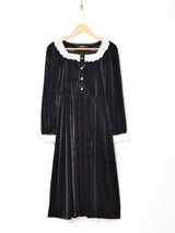 Meridian スカラップレース ベロアワンピース
