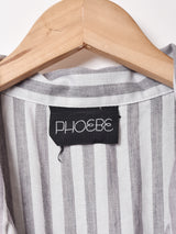 アメリカ製 ストライプ オープンカラー 長袖ワンピース