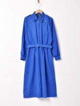 ベルト付き 長袖シャツワンピース