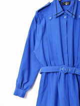 ベルト付き 長袖シャツワンピース