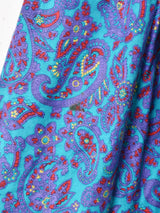 ペイズリー バックリボン パフスリーブ 長袖ワンピース