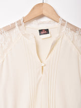 レースデザイン 長袖ワンピース